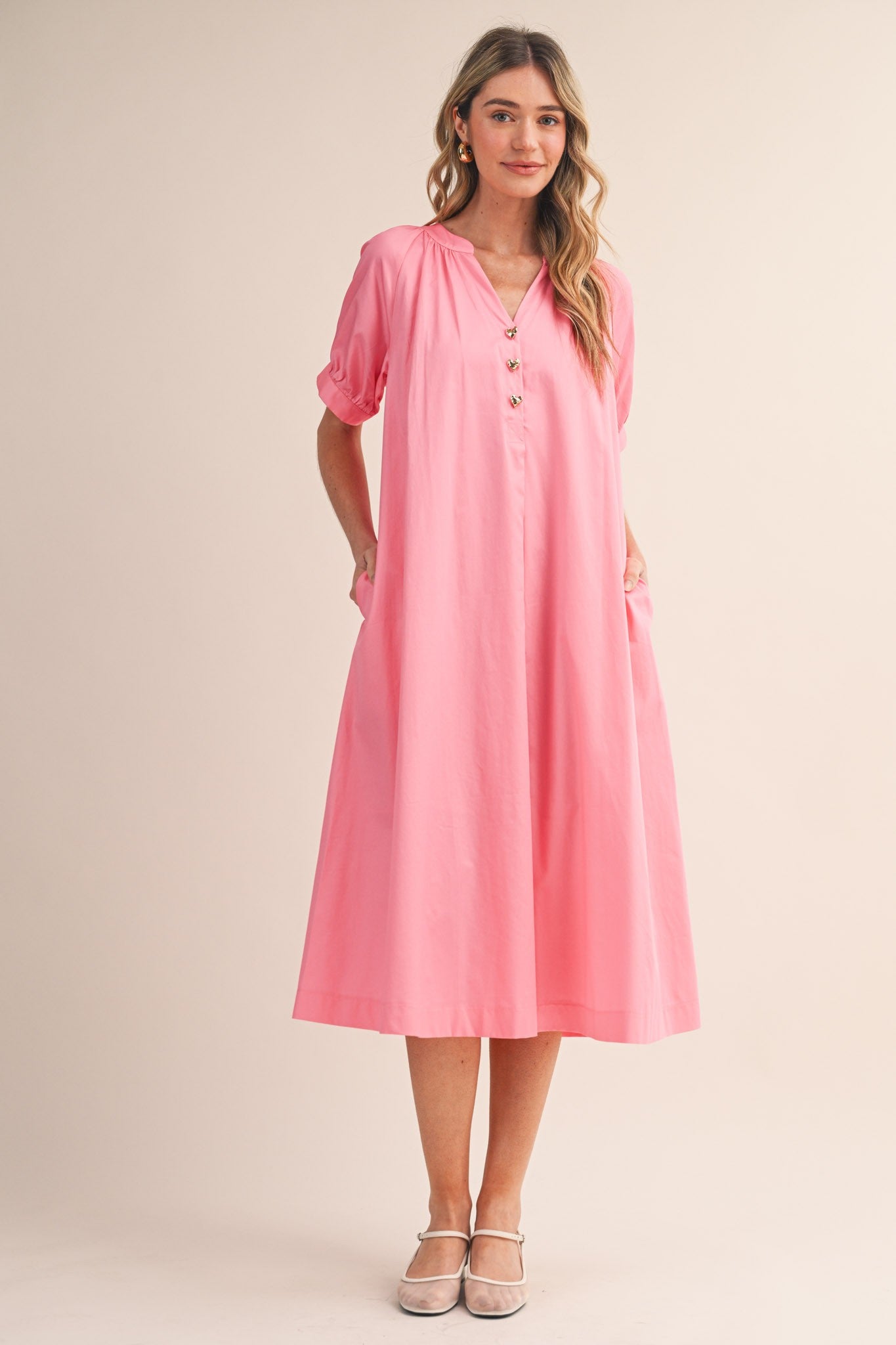 flowy pink midi dress LaDivine CD275CL Prom Dress - Emerald