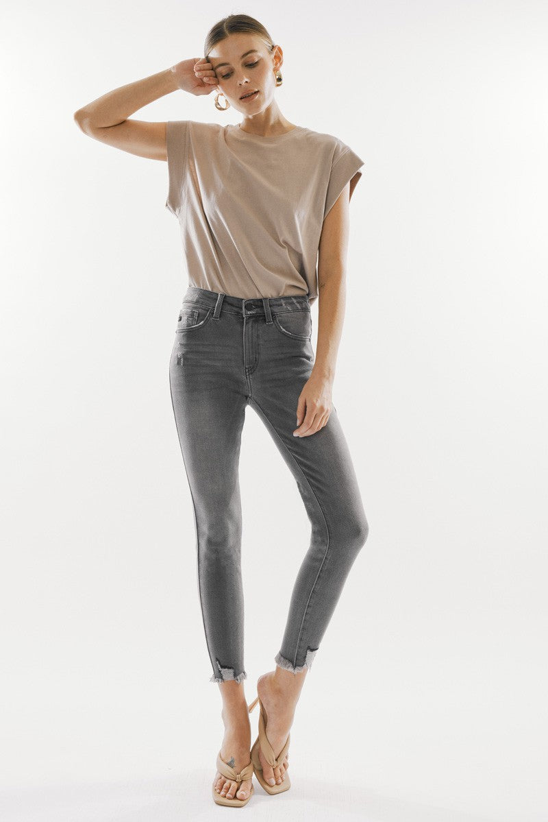 Leo Gray High Rise Ankle Skinny Jeans