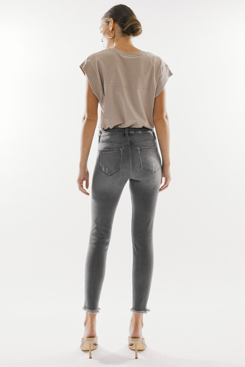 Leo Gray High Rise Ankle Skinny Jeans