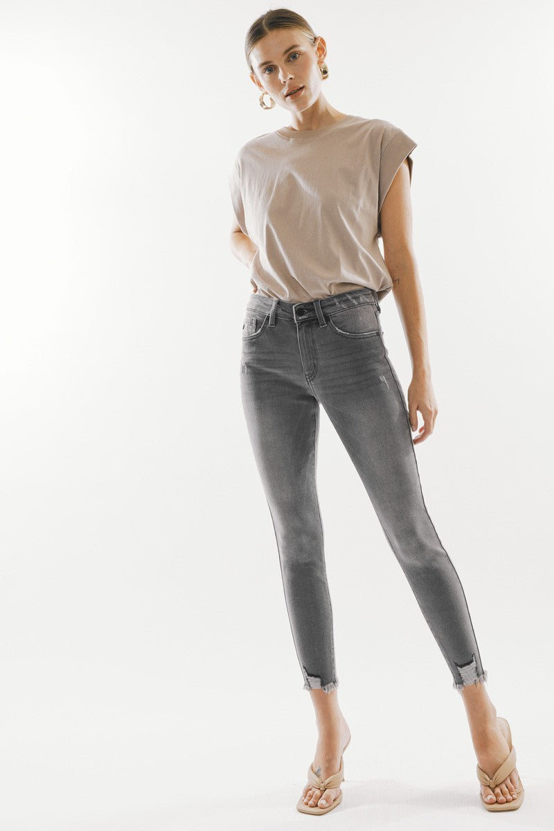 Leo Gray High Rise Ankle Skinny Jeans