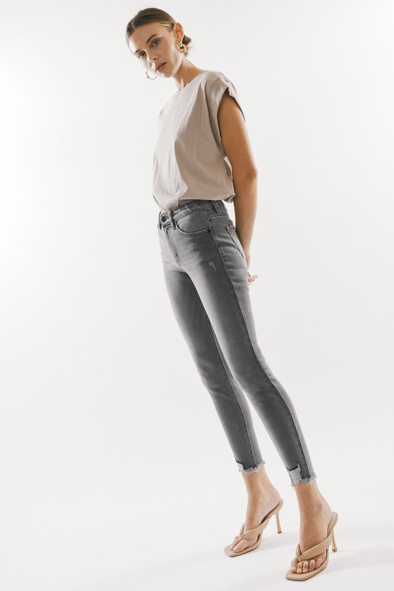 Leo Gray High Rise Ankle Skinny Jeans