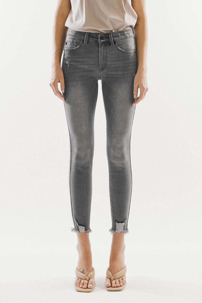 Leo Gray High Rise Ankle Skinny Jeans