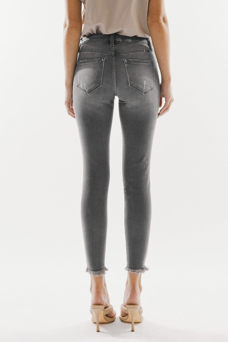 Leo Gray High Rise Ankle Skinny Jeans