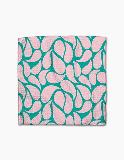 Textured pink and teal abstract patterned cloth, ideal for women's fashion accessories
