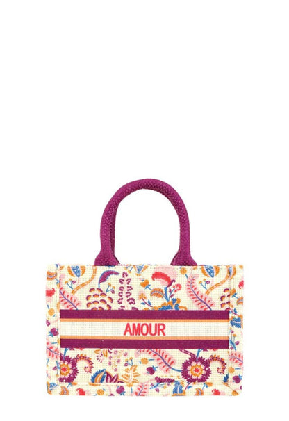 AMOUR Flower Oblique Book Small Tote Bag