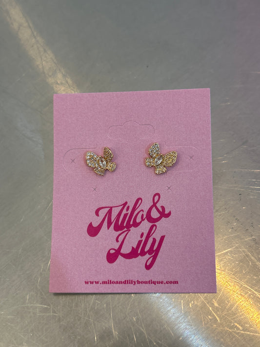 Dainty Gold Butterfly Stud Earrings