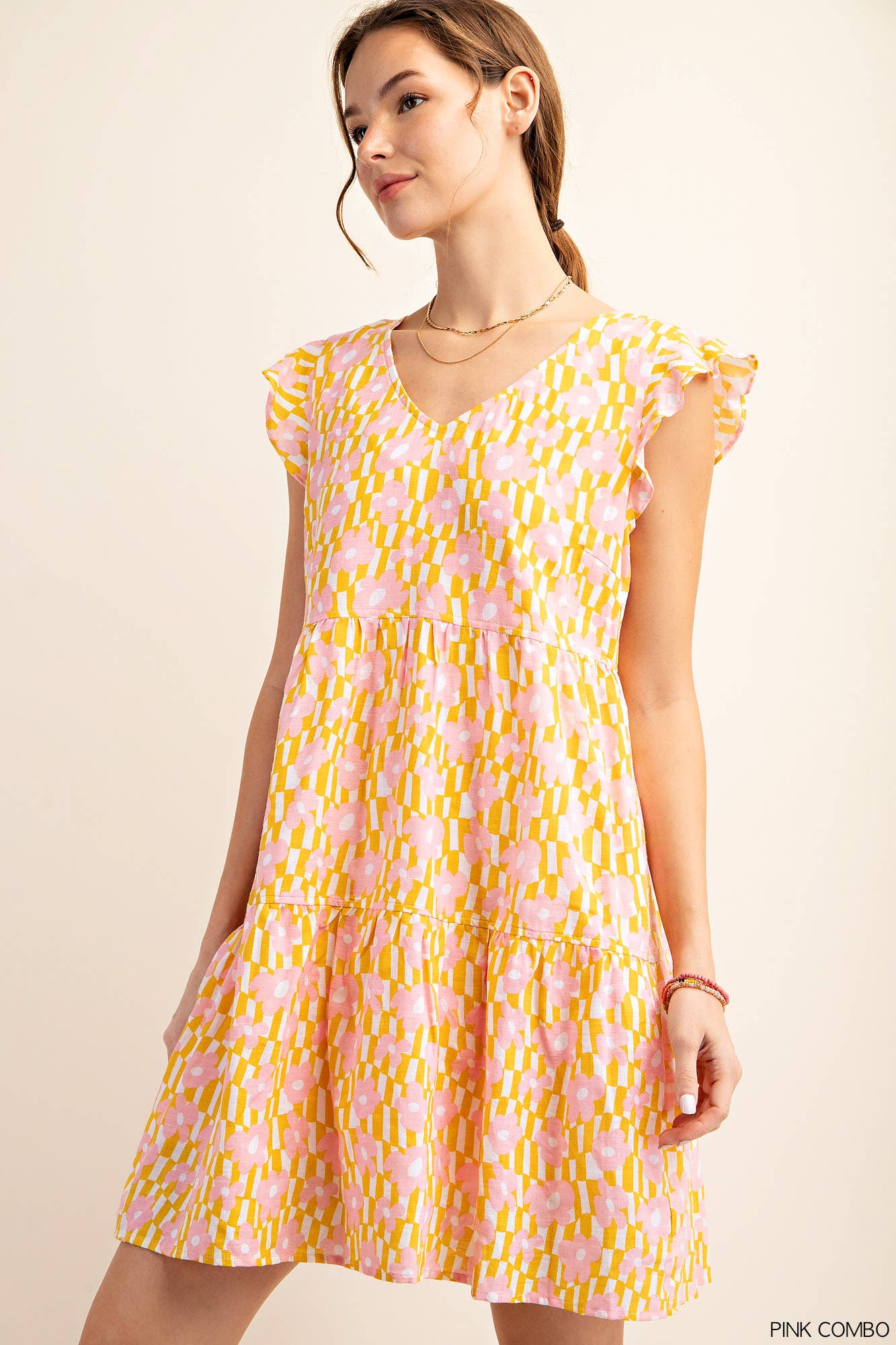 Flower Child Lime Green Pocket Babydoll Dress