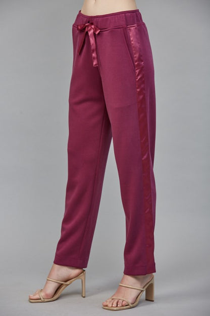 Satin State of Mind Lounge Set – Wine Berry