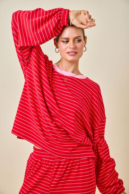 The Sweet Thing Striped Lounge Set - Milo & Lily Boutique