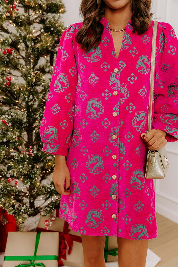 The Frosted Rosé Jacquard Dress