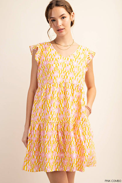 Flower Child Lime Green Pocket Babydoll Dress