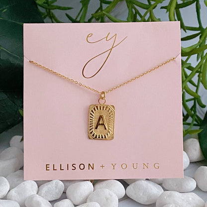 Art Deco Initial Necklace: T