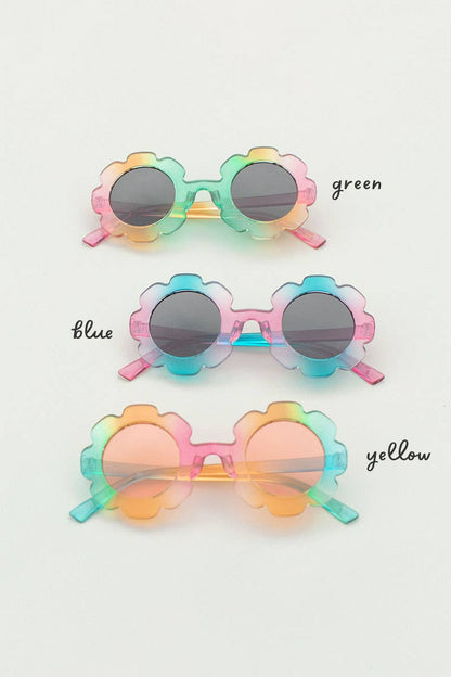 Kids Toddler Flower Sunglasses: Blue
