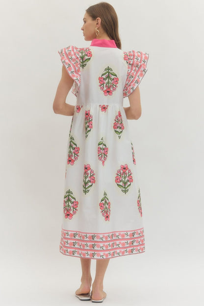 Charlotte Floral Midi Dress - Milo & Lily Boutique