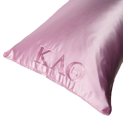 Sorority Pink Embroidered Satin Pillowcase