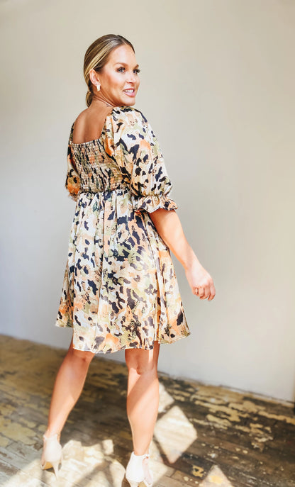 Wild Muse Puff Sleeve Mini Dress
