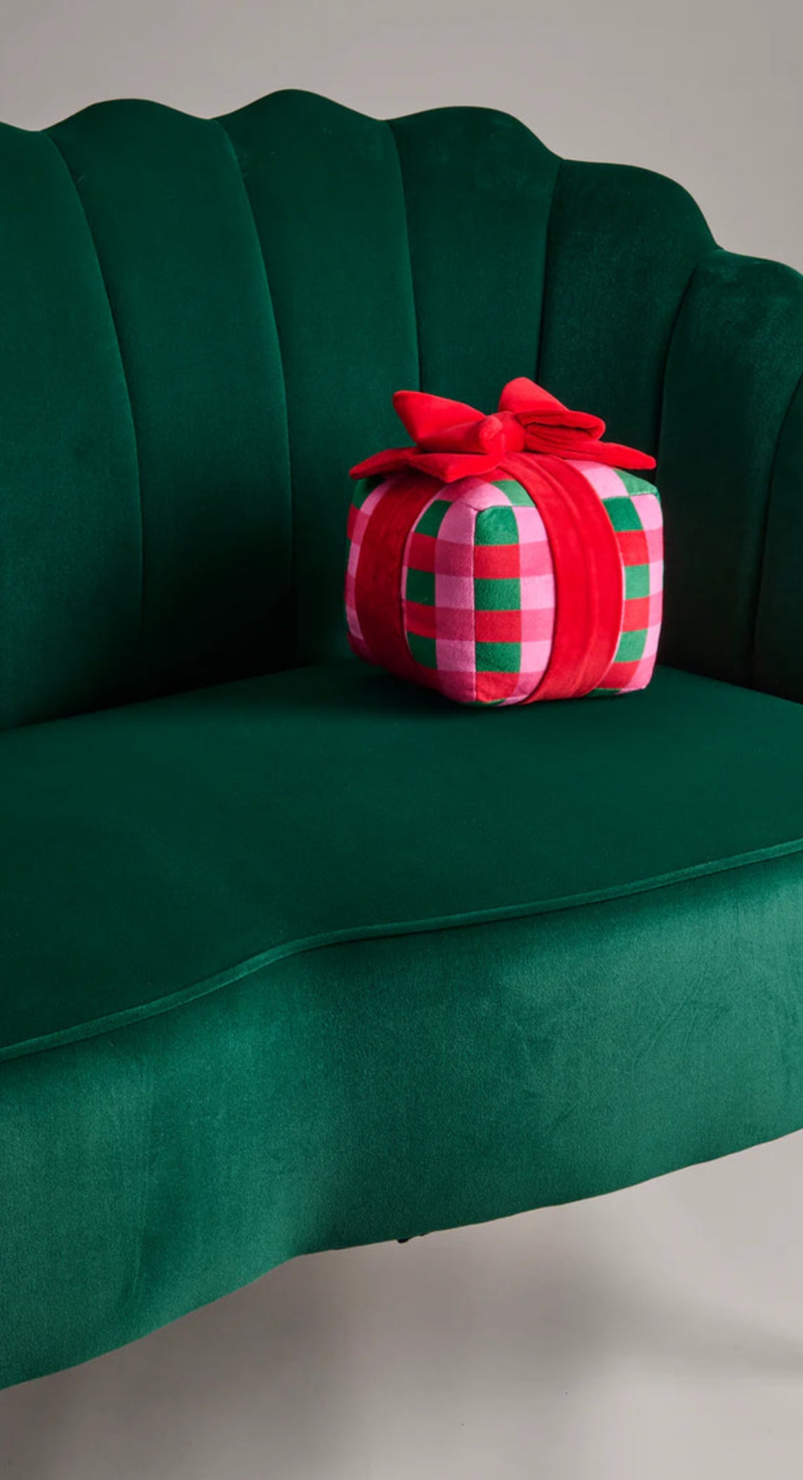 Shiraleah Checkered Gift Box Small Pillow