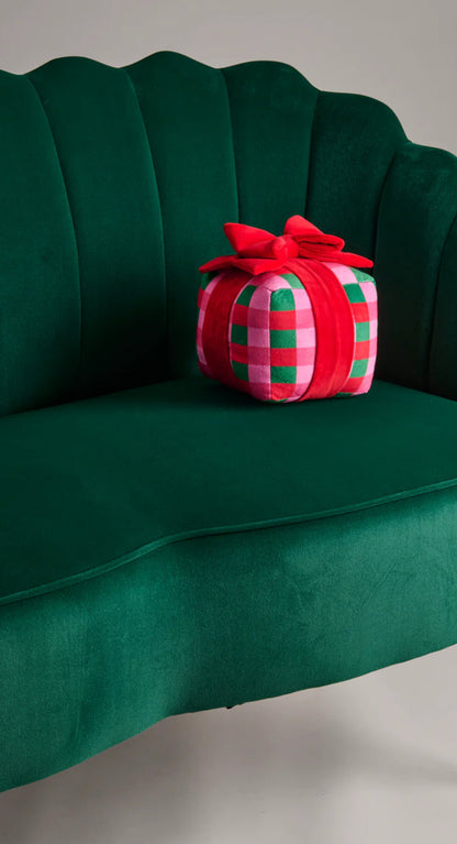 Shiraleah Checkered Gift Box Small Pillow