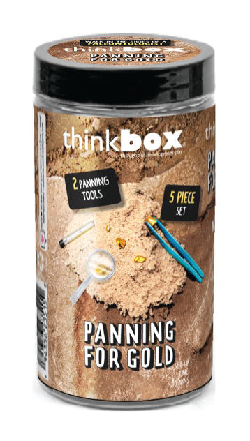 Thinkbox panning for gold kit with two panning tools and gold pieces, five-piece set