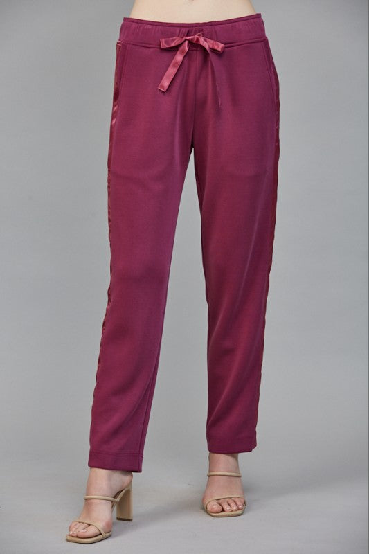 Satin State of Mind Lounge Set – Wine Berry