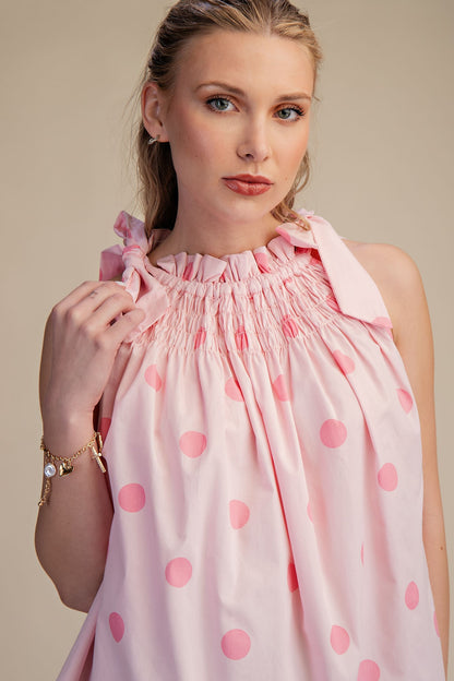The Rosé Dot Halter Top - Milo & Lily Boutique