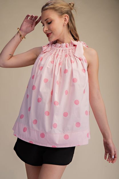 The Rosé Dot Halter Top - Milo & Lily Boutique