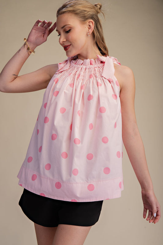 The Rosé Dot Halter Top - Milo & Lily Boutique