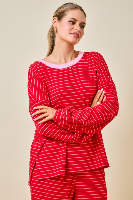 The Sweet Thing Striped Lounge Set - Milo & Lily Boutique