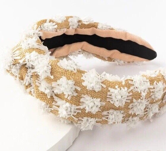 Everly Tufted Straw Knotted Headband