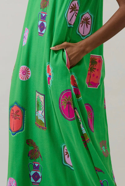 Trinie Postcard Rubi Halter Neck Maxi Dress - Milo & Lily Boutique