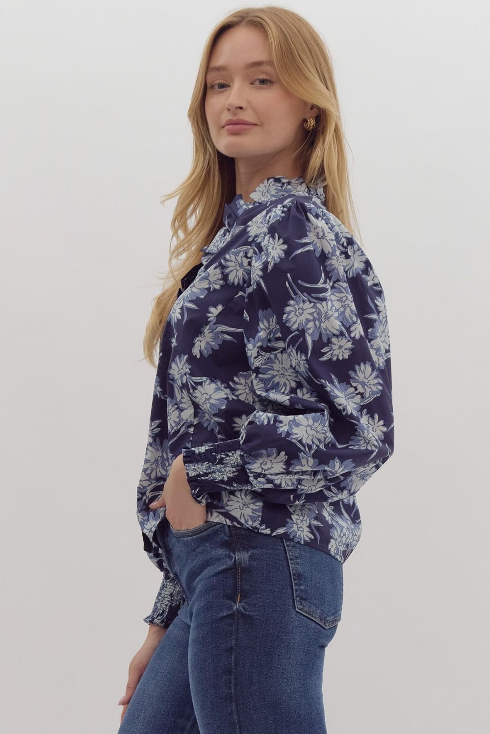 Nelly Navy Floral Top