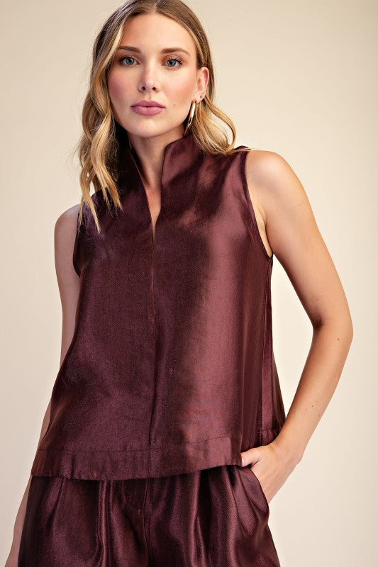 The After Hours Satin Sleeveless Top - Multiple Colors