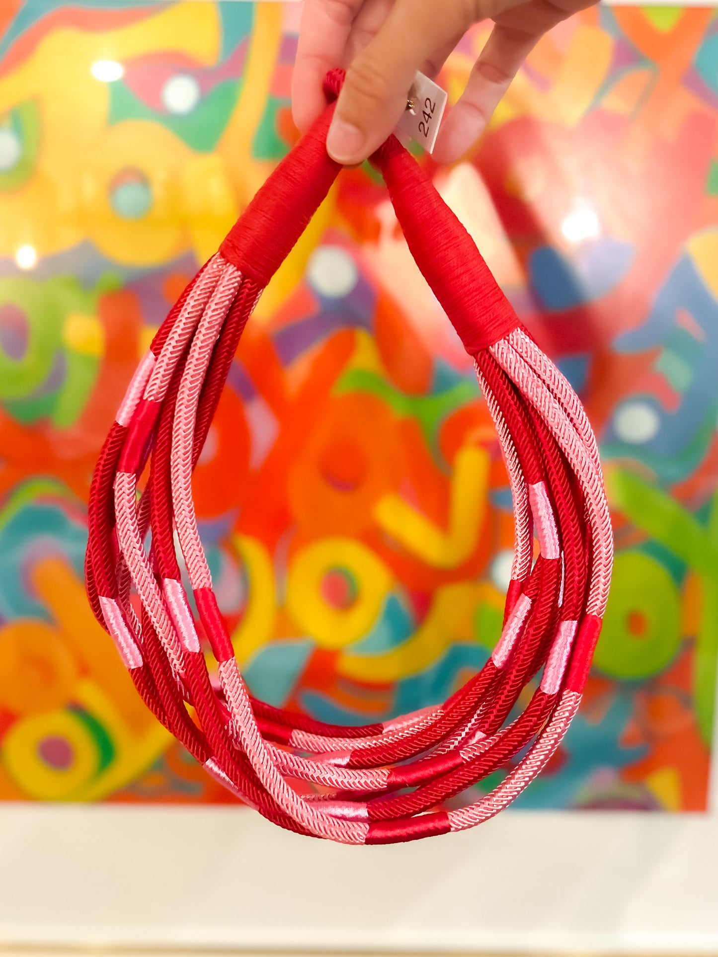 Red & Pink Slub Necklace - Milo & Lily Boutique