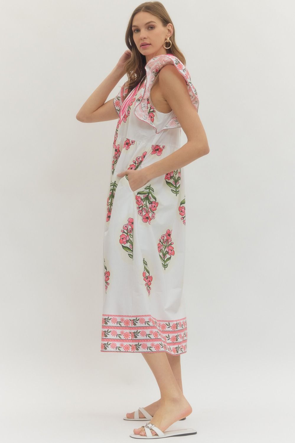 Charlotte Floral Midi Dress - Milo & Lily Boutique