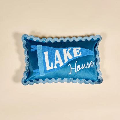 Scalloped Lake House Throw Pillow - Milo & Lily Boutique
