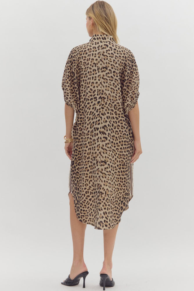 Leopard Caftan Midi Dress