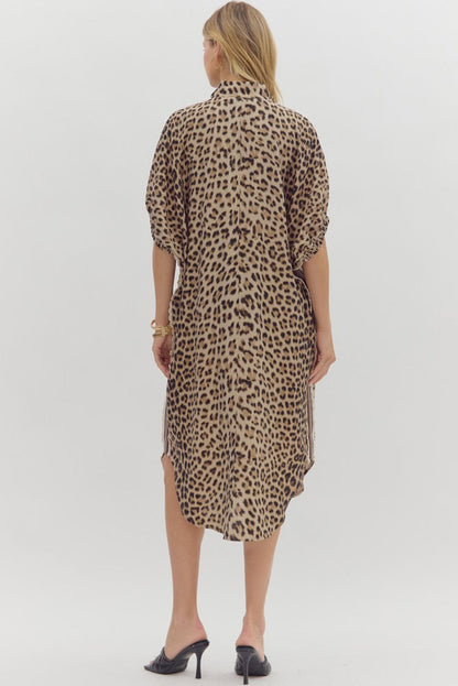 Leopard Caftan Midi Dress