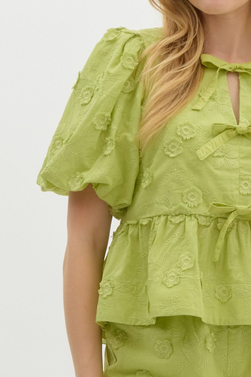 The Sweet Pea Puff Sleeve Peplum Top