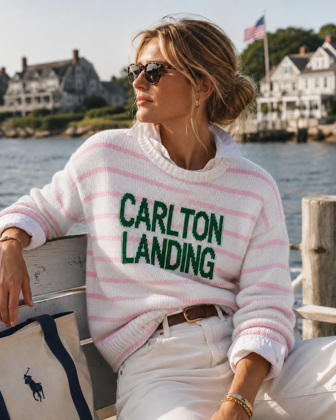 Carlton Landing Coastal Stripe Sweater - Pink - Milo & Lily Boutique