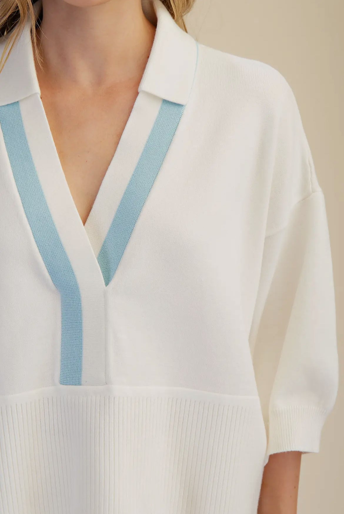 The Harbor Lane Collared Knit Top - Milo & Lily Boutique