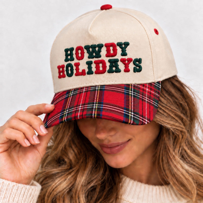 Howdy Holidays Plaid Hat