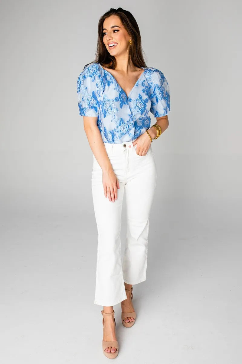 BuddyLove Felicity Puff Sleeve Bodysuit - Chrysanthemum