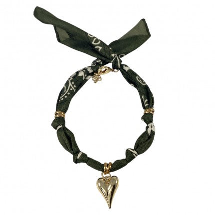 Olive Heart Twilly Necklace