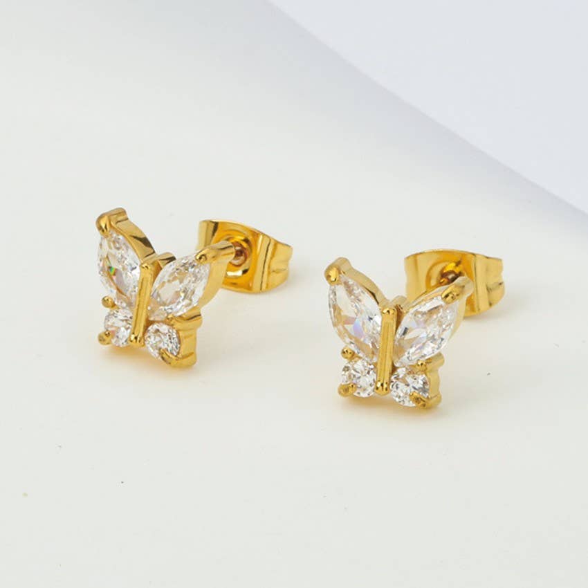 Flutter 18K Butterfly 🦋 Stud Earrings
