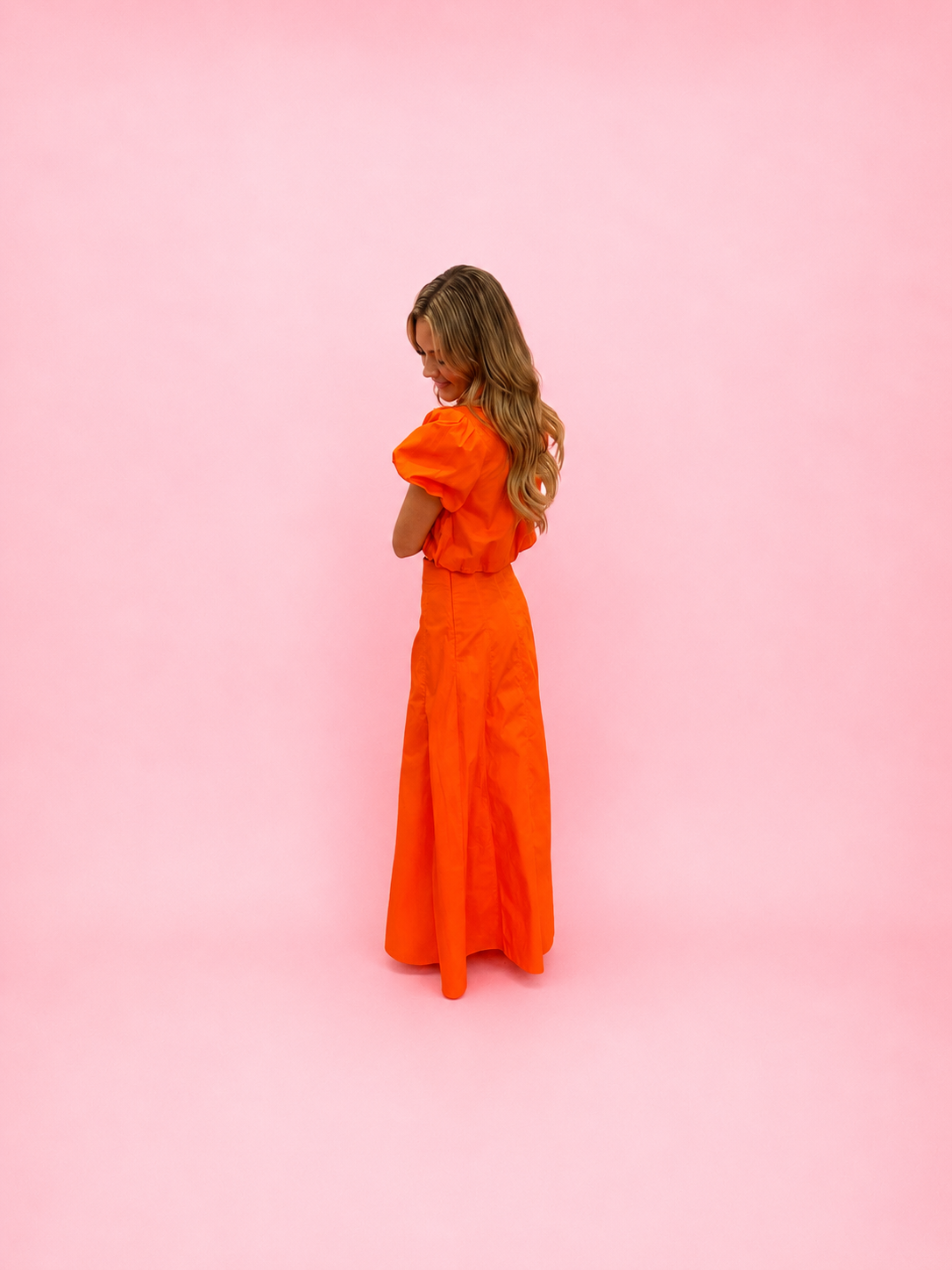 Orange Game Day Midi Skirt - Milo & Lily Boutique