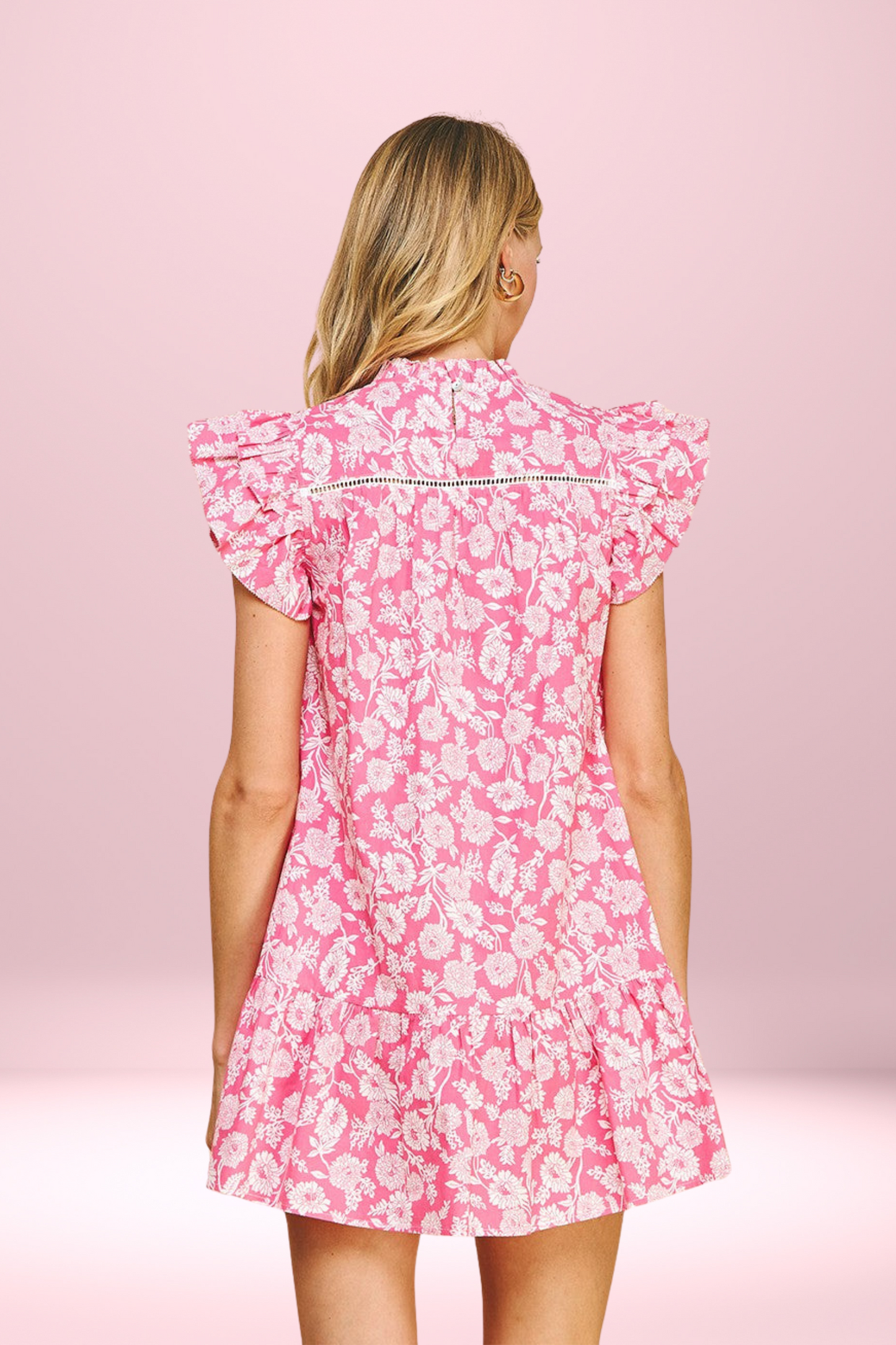 Amber Marie Pink Floral Print Mini Dress