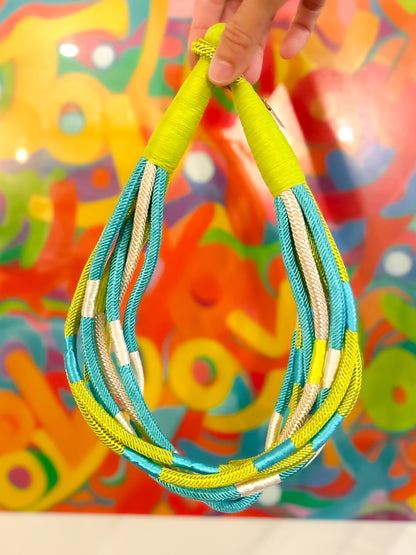 Citrus and Turquoise Slub Strand Necklace - Milo & Lily Boutique