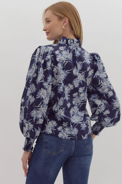 Nelly Navy Floral Top