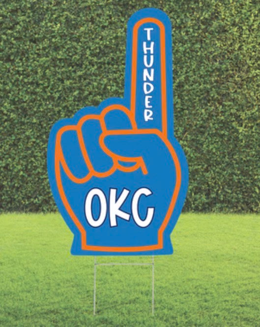 OKC THUNDER Yard Sign: Foam Finger - Milo & Lily Boutique