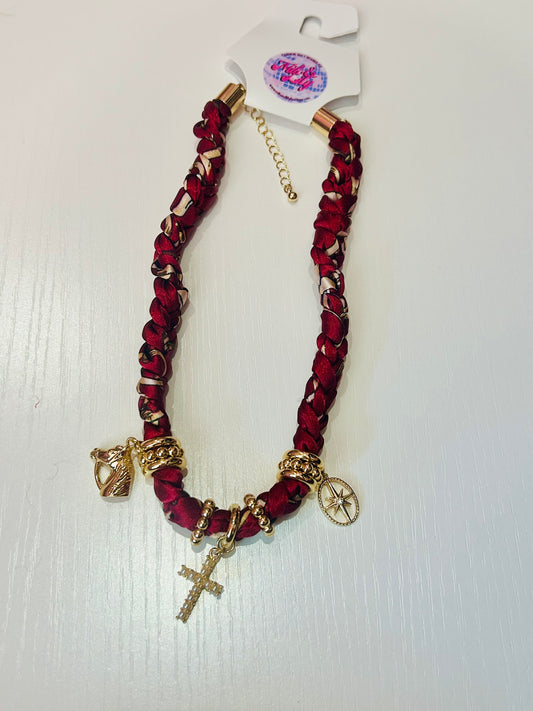 The Burgundy Twilly Charm Necklace